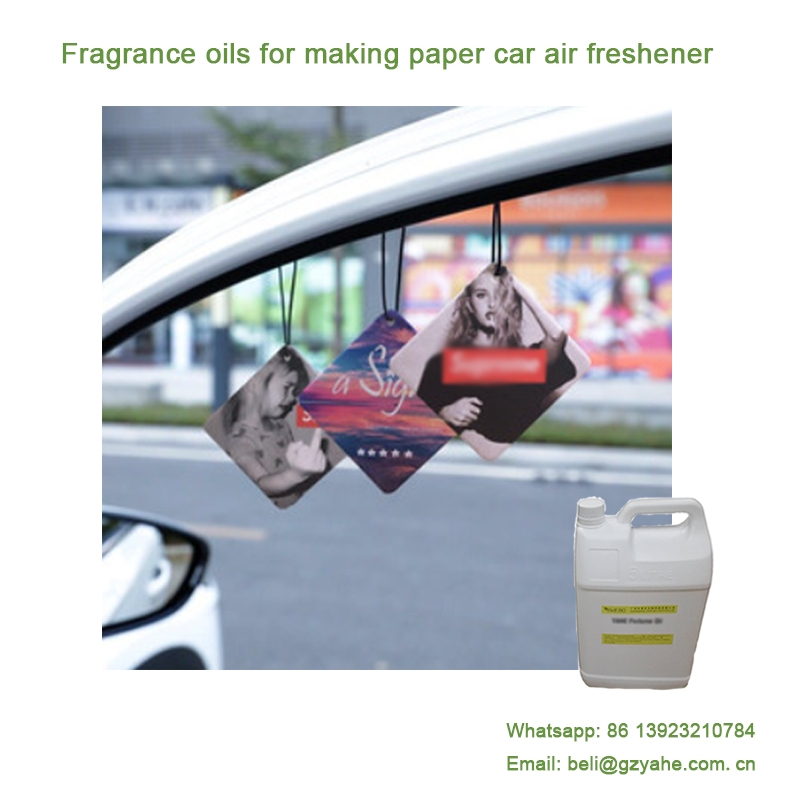18 ans de fabrication de parfums huiles parfumées pour la fabrication de parfum de voiture en papier beaucoup d'arôme pour assainisseur d'air automatique à carte